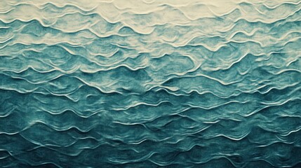 Obraz premium Abstract Teal Wave Pattern Texture Art