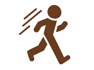 Isolated Brown Running Person Silhouette Icon
