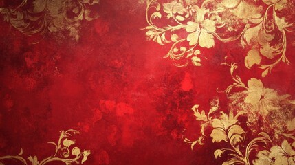 A Rich Background with Ruby Red and Gold Tones