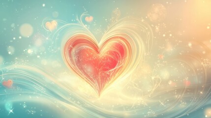 Valentine’s Day greeting card background template with heart shape