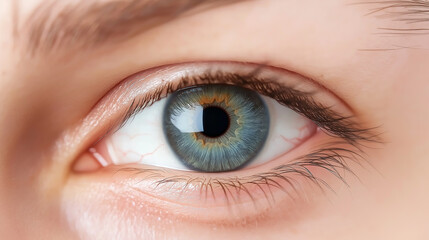 Obraz premium Close-up of a blue eye with detailed iris