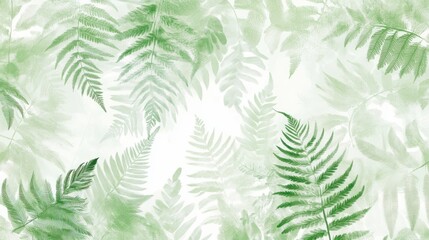 Green Fern Leaves Abstract Botanical Artwork