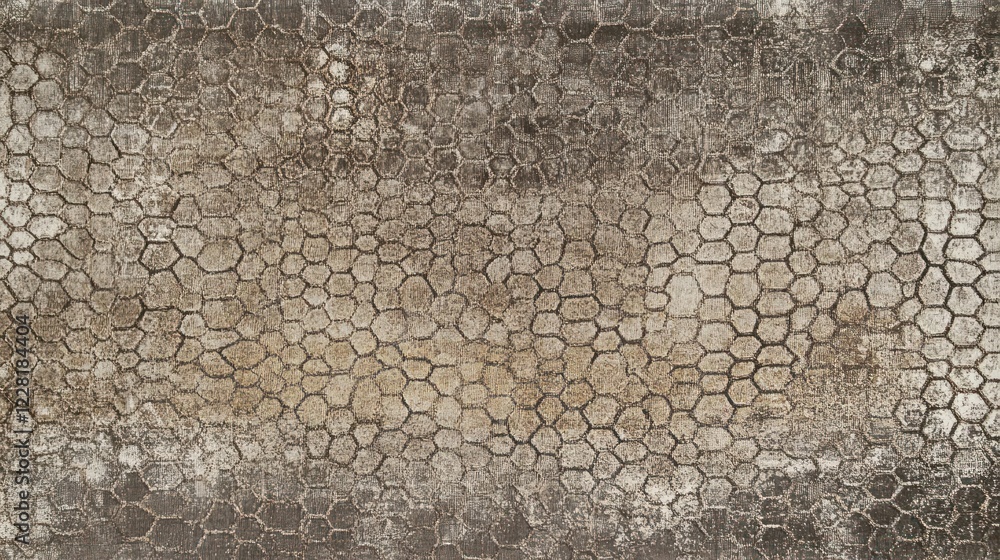 Poster Abstract Cracked Hexagon Pattern Texture Background