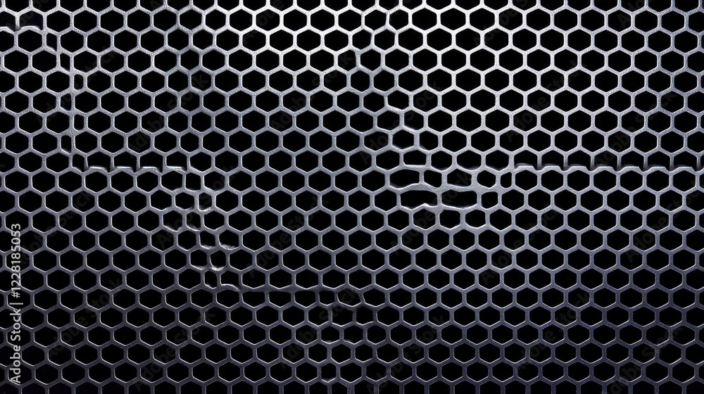 Poster Metallic Honeycomb Pattern Grid Texture