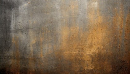 Obraz premium A grunge metal texture with rust and weathered patina, featuring dark gray and orange-brown tones. Ideal for industrial, vintage, and abstract backgrounds.