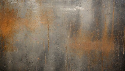 Fototapeta premium A grunge metal texture with rust and weathered patina, featuring dark gray and orange-brown tones. Ideal for industrial, vintage, and abstract backgrounds.