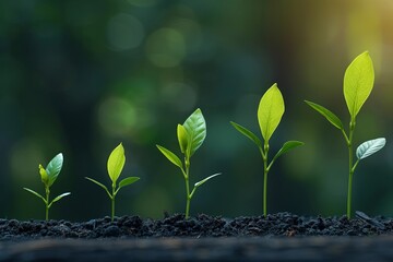 series of images showing a small plant growing into a flourishing tree, representing the concept of how incremental changes can lead to exponential growth over time.