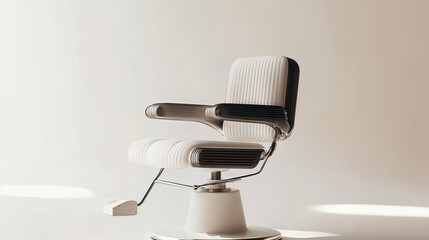 Sleek modern barber chair designed for comfort and style in a contemporary salon setting