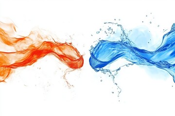 Abstract concept of fire and water colliding, symbolizing contrast, energy, and balance in nature