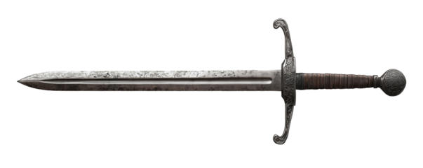 isolated old medieval sword