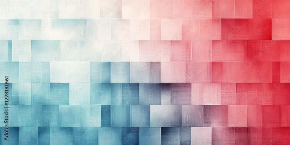Poster abstract geometric pattern in cool and warm tones a blend of blue and red hues create a visually app