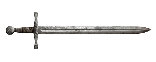 isolated old medieval sword