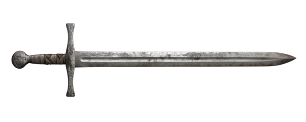 isolated old medieval sword