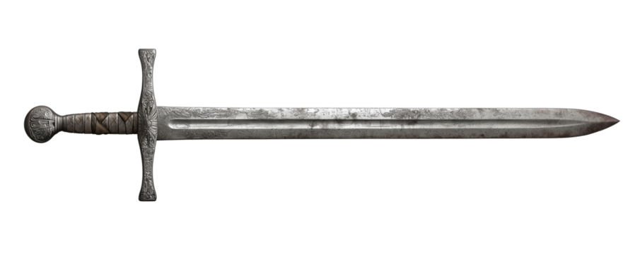 isolated old medieval sword