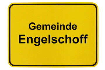 Illustration eines Ortsschildes der Gemeinde Engelschoff in Niedersachsen