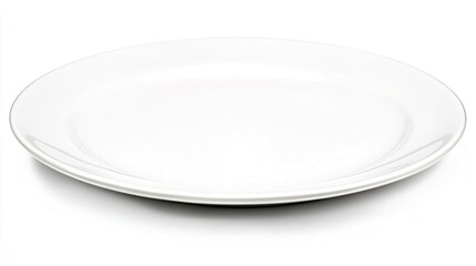 Elegant White Porcelain Plate Isolated on a White Background