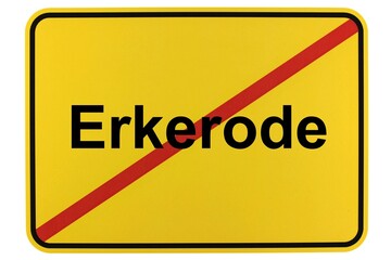Illustration eines Ortsschildes der Gemeinde Erkerode in Niedersachsen