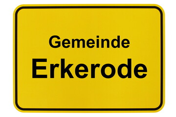 Illustration eines Ortsschildes der Gemeinde Erkerode in Niedersachsen