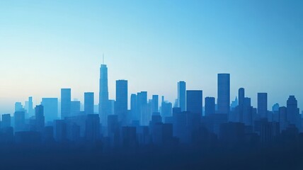 Naklejka premium Futuristic city skyline of a modern city created with Generative AI