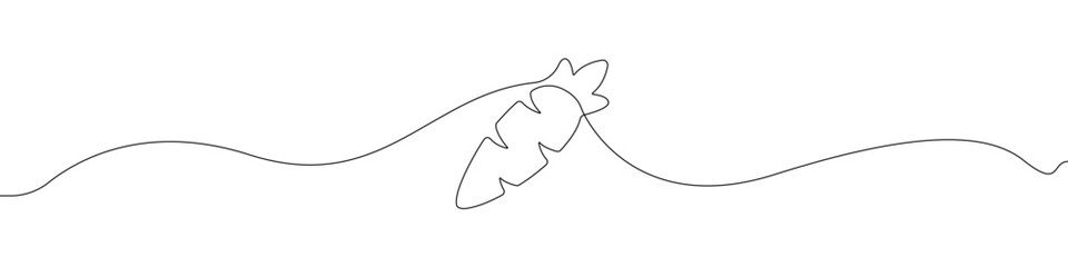 Carrot icon line continuous drawing vector. One line Carrot icon vector background. Carrot Vegetable icon. Continuous outline of a Carrot icon.