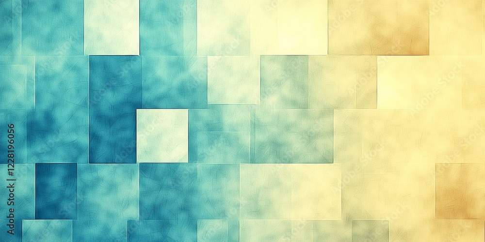 Aufkleber abstract background with teal and beige squares creating a gradient effect