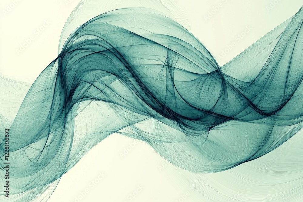 Poster abstract teal wave design flowing and dynamic creating a sense of movement and fluidity