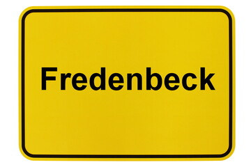 Illustration eines Ortsschildes der Gemeinde Fredenbeck in Niedersachsen