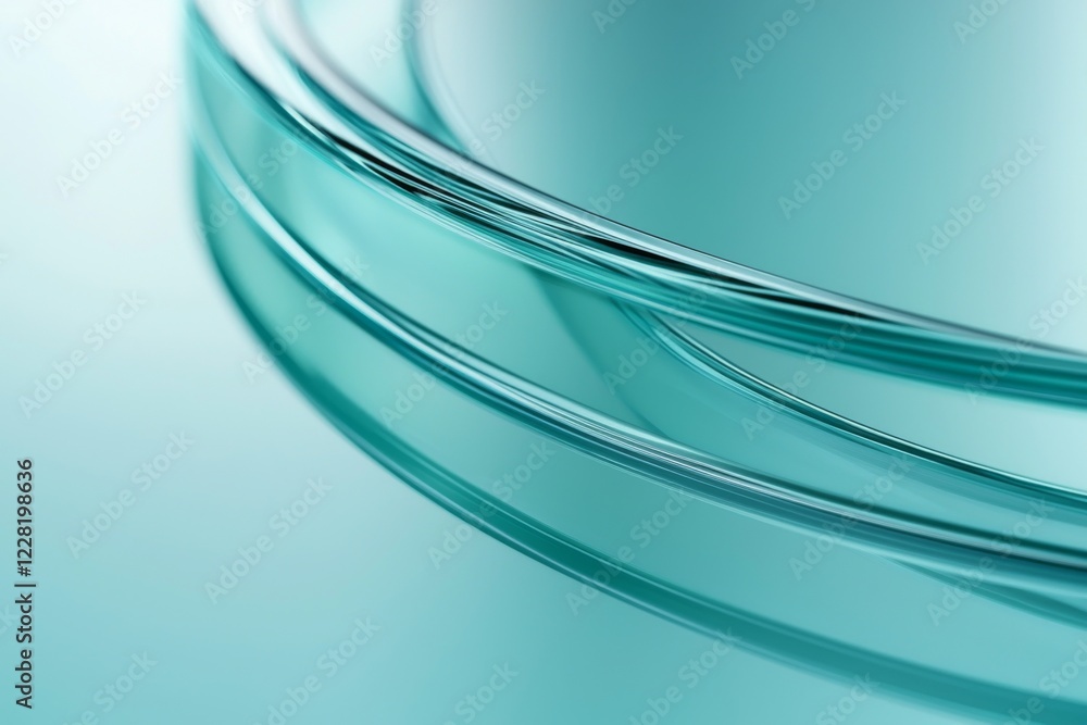 Poster abstract curves of translucent teal glass create a visually striking image