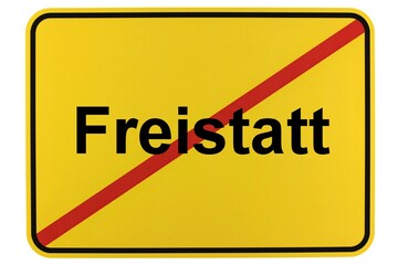 Illustration eines Ortsschildes der Gemeinde Freistatt in Niedersachsen