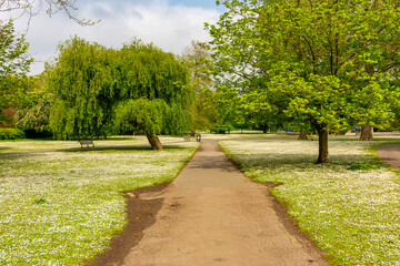 Regent's park landscape in spring, London, UK