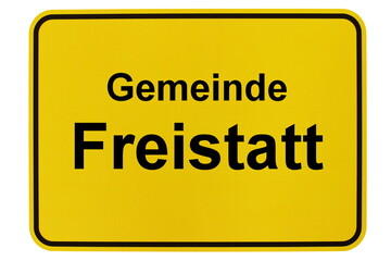 Illustration eines Ortsschildes der Gemeinde Freistatt in Niedersachsen