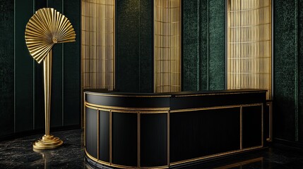 Obraz premium A stylish office with a black