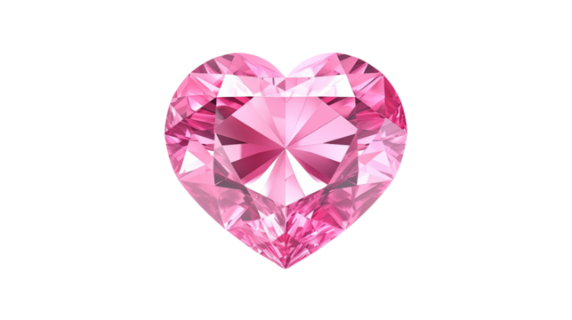 Pink Heart Gemstone Sparkling Crystal Love Symbol Romantic Jewelry Valentines Day