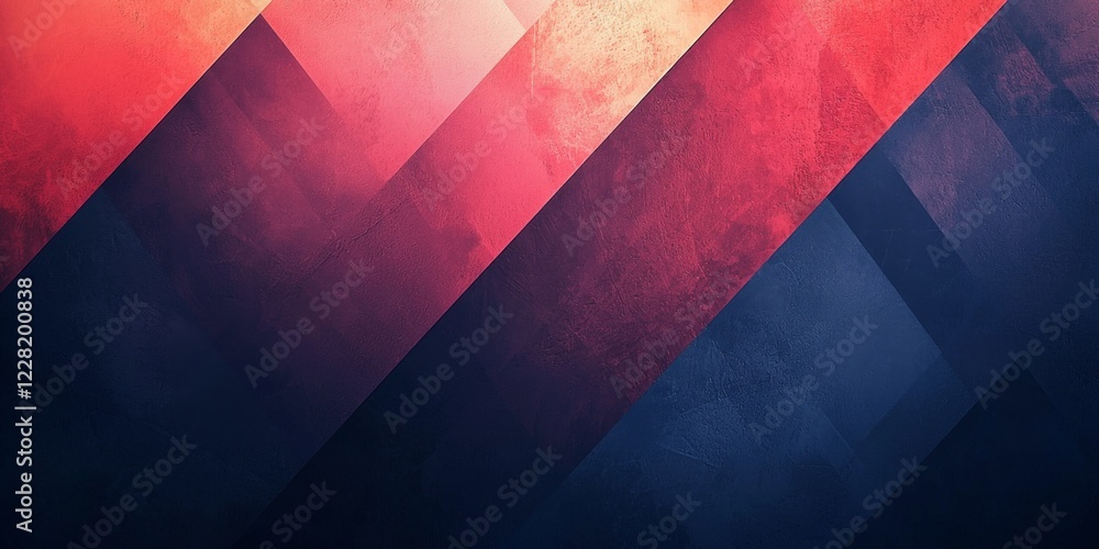 Poster abstract geometric pattern with textured warm and cool tones diagonal lines create a dynamic visual