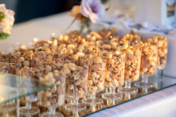 Table setting for a catered event meal for a birthday or event.