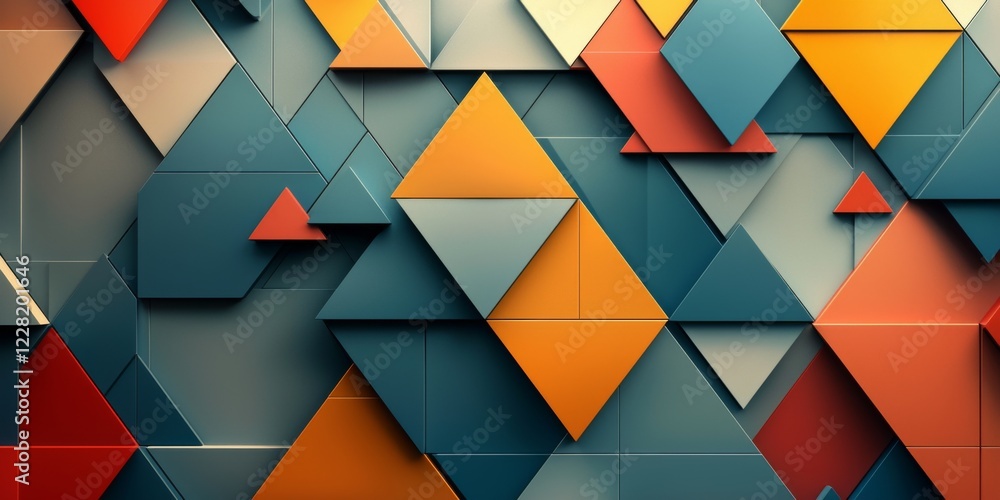 Poster geometric shapes create an abstract pattern of color and form