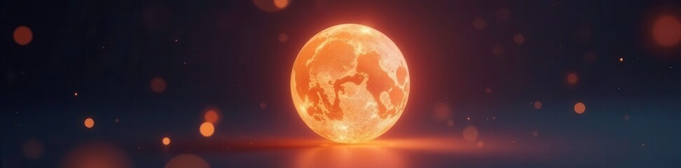 Softly glowing light orb suspended in mid-air, warm, soft glow