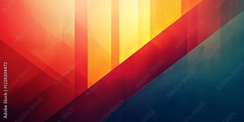 Aufkleber abstract geometric design with warm and cool tones dynamic interplay of color and shape