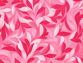 This image illustrates an intricate leaf pattern in shades of pink and white, swirling together in a seamless, natural flow. The design mimics the rhythm of windblown leaves, creating a sense of movem