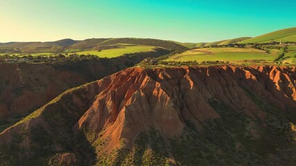 Aerial view of seascape along the vast beach on the South Coast during summer