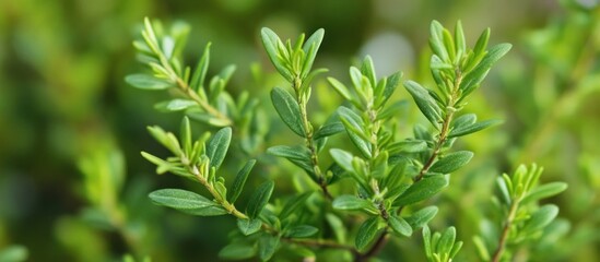 Obraz premium Vibrant Green Sprigs: A Close-Up of Lush Greenery