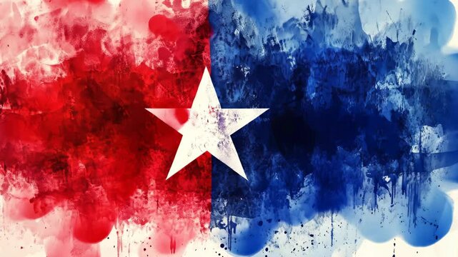 Dynamic texas flag transformation with bold colors and energetic splashes