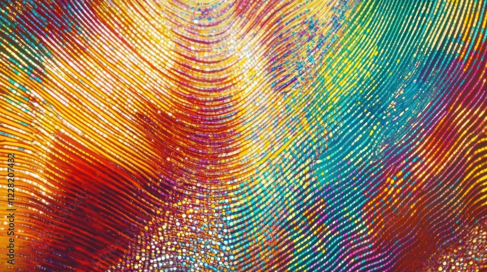 Poster Abstract Colorful Wavy Lines Pattern Design