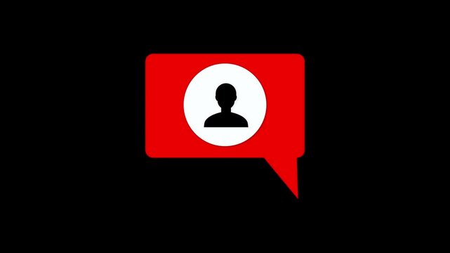 User ID Icon with Speech Bubble Animation for Online Chat, Profile Identification, Messaging, Customer Support, Communication, and Digital Interaction in High-Quality 4K.