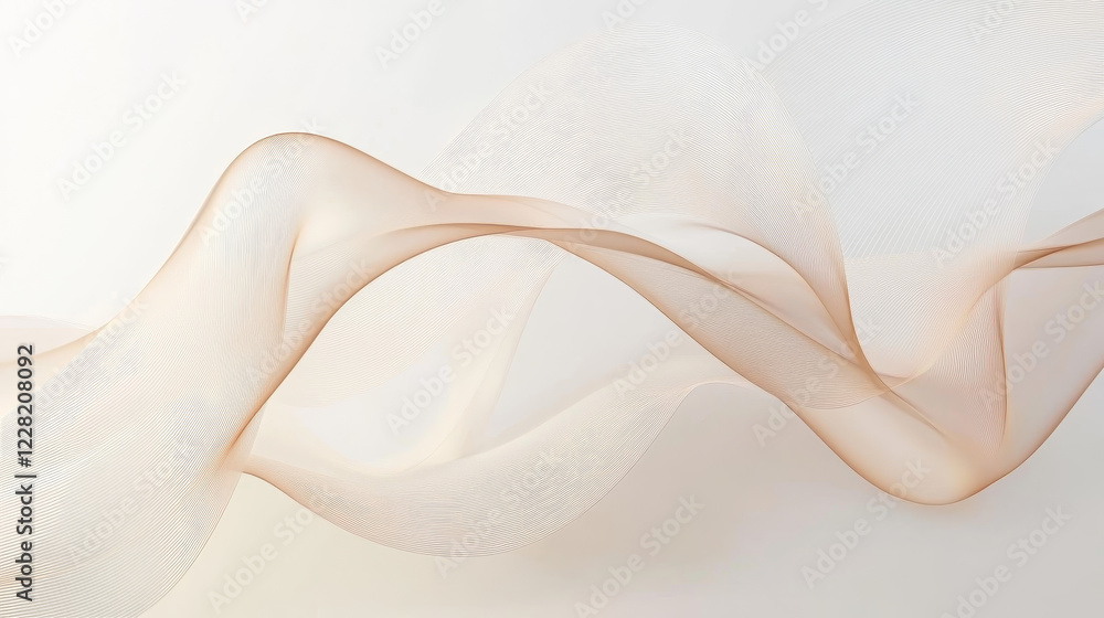 Fototapete A 3D rendering of flowing curve lines, creating a dynamic and smooth background with a sense of movement and depth.