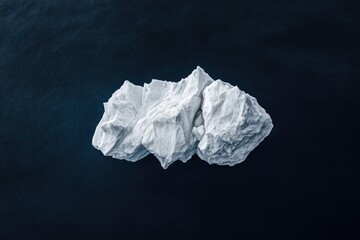 Obraz premium aerial orthographic view of floating icebergs drifting through cold dark waters of barents sea