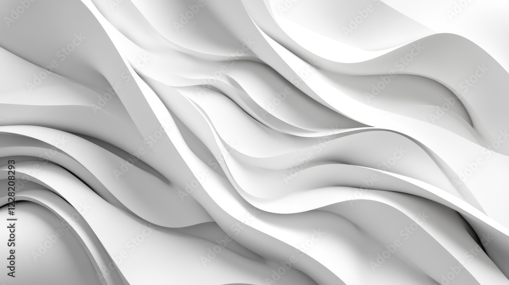 Fototapete A 3D rendering of flowing curve lines, creating a dynamic and smooth background with a sense of movement and depth.