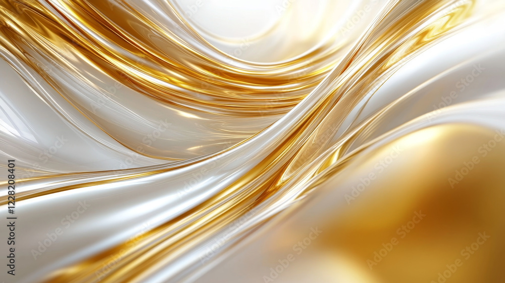 Fototapete A 3D rendering of flowing curve lines, creating a dynamic and smooth background with a sense of movement and depth.