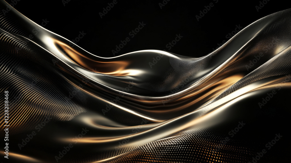Fototapete A 3D rendering of flowing curve lines, creating a dynamic and smooth background with a sense of movement and depth.