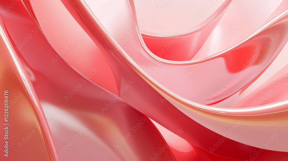 Fototapete A 3D rendering of flowing curve lines, creating a dynamic and smooth background with a sense of movement and depth.
